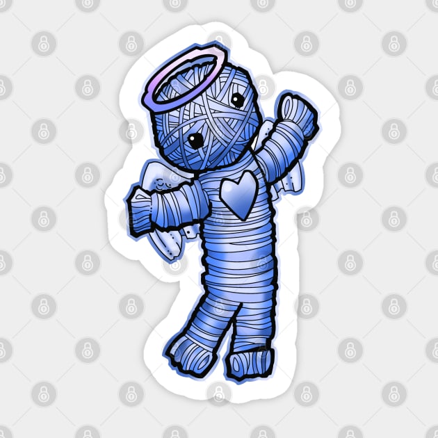 cute blue angel yarn doll Sticker by weilertsen